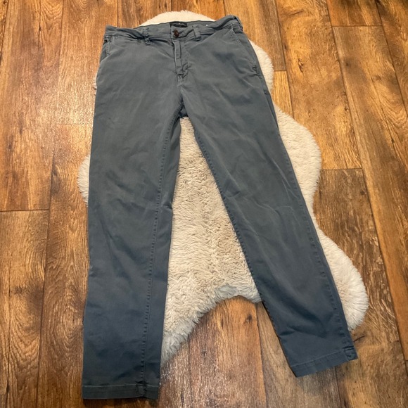American Eagle Pants Slim Straight Mens Size 32 Extreme Flex Chino Gray - Picture 1 of 11